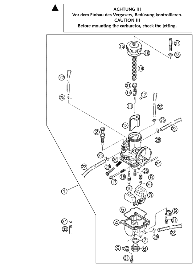 KTM fiche finder CARBURATOR KEIHIN PWK 3938AG spare parts for the KTM