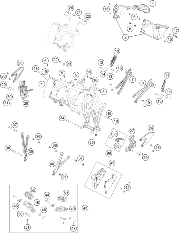Husqvarna fiche finder FRAME spare parts for the Husqvarna 701
