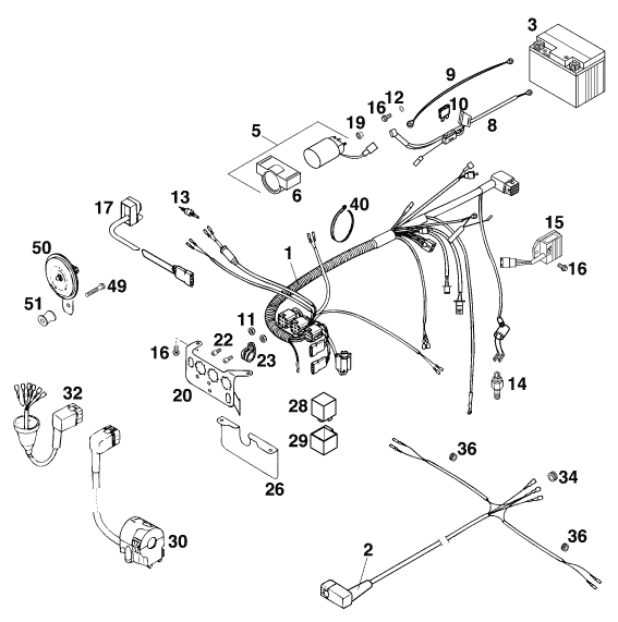 KTM fiche finder WIRING HARNESS 125 LC2 98 spare parts for the KTM 125 LC2 80 (D)