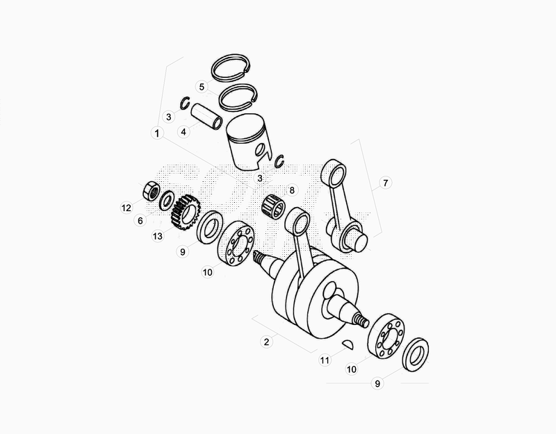 CRANKSHAFT PISTON BALANCER SHAFT