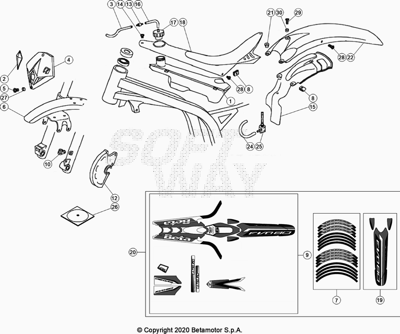 PLASTIC ACCESSORIES SEAT TANK