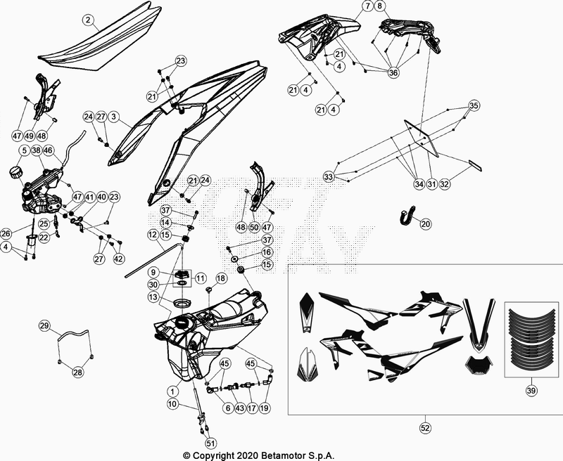 PLASTIC ACCESSORIES SEAT TANK