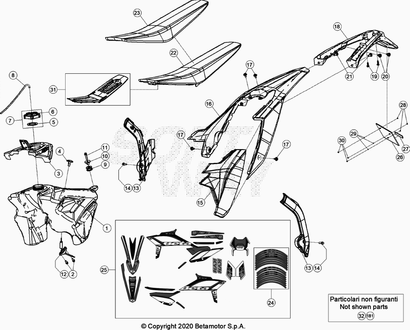 PLASTIC ACCESSORIES SEAT TANK