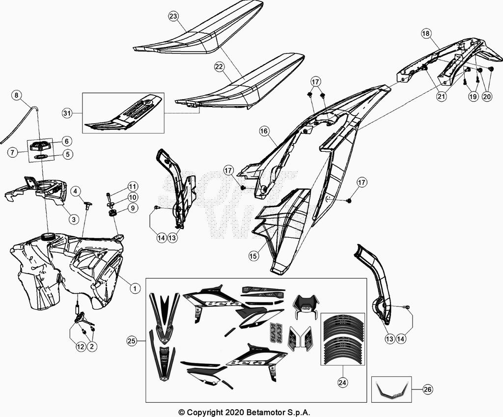PLASTIC ACCESSORIES SEAT TANK