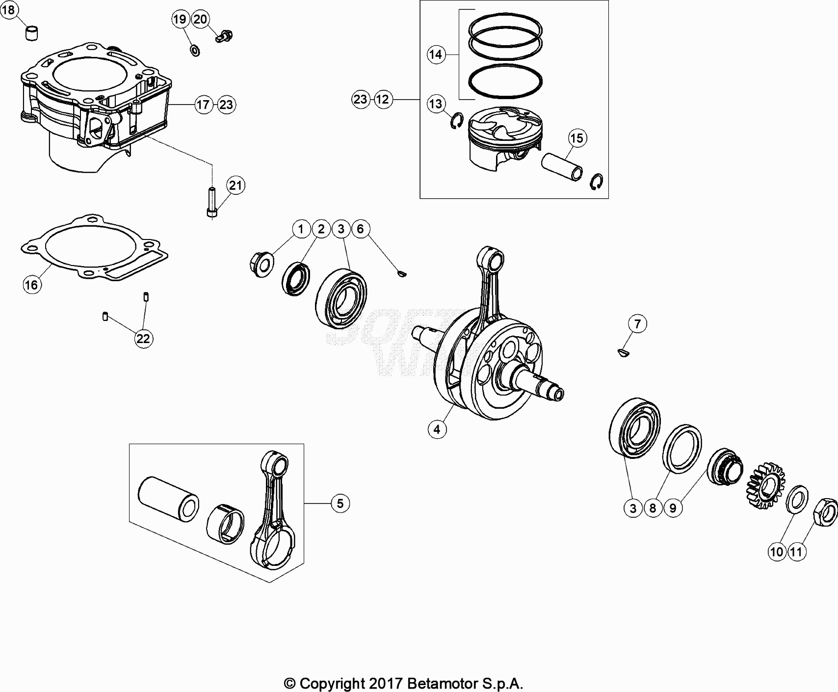 CRANKSHAFT PISTON BALANCER SHAFT