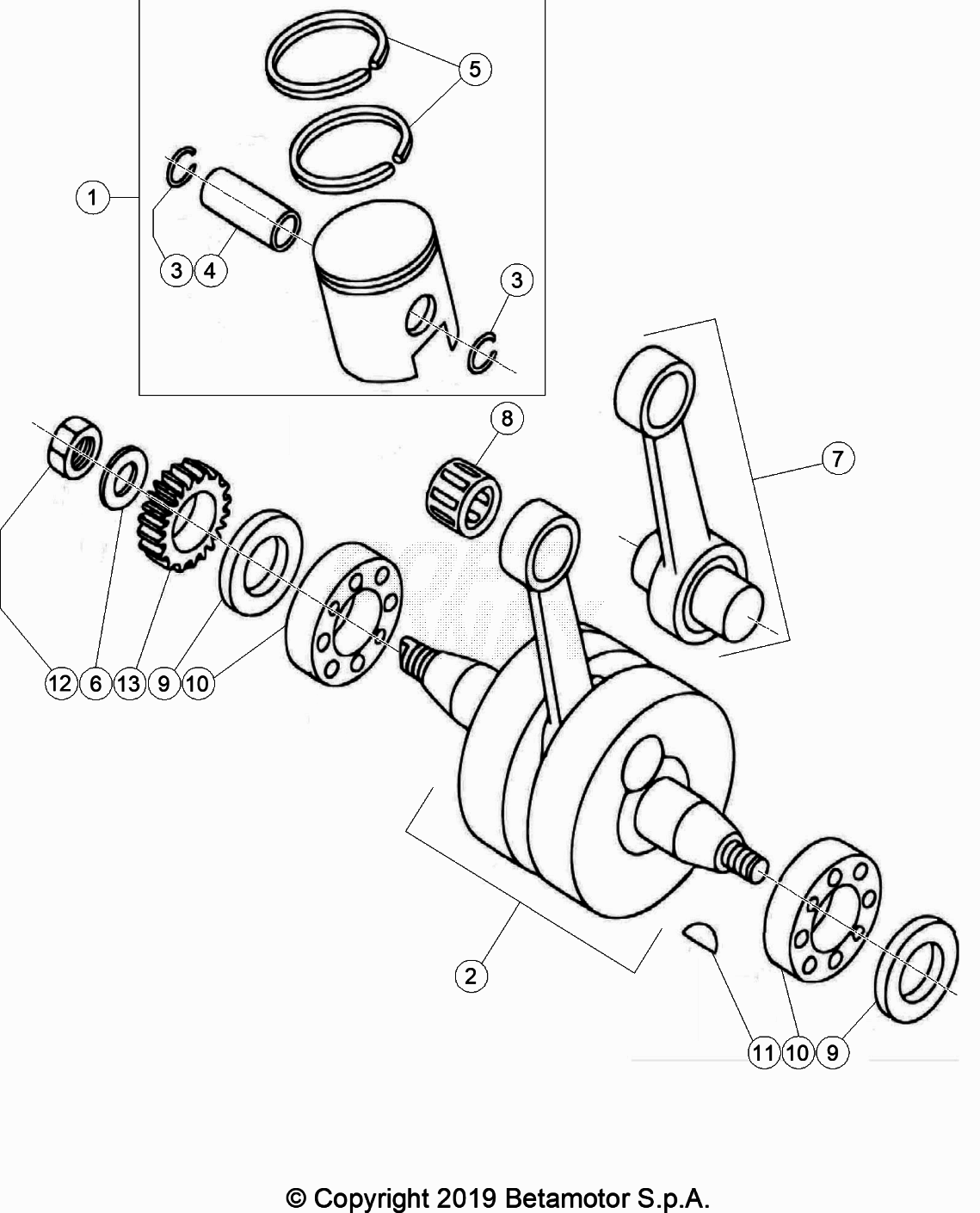 CRANKSHAFT PISTON BALANCER SHAFT