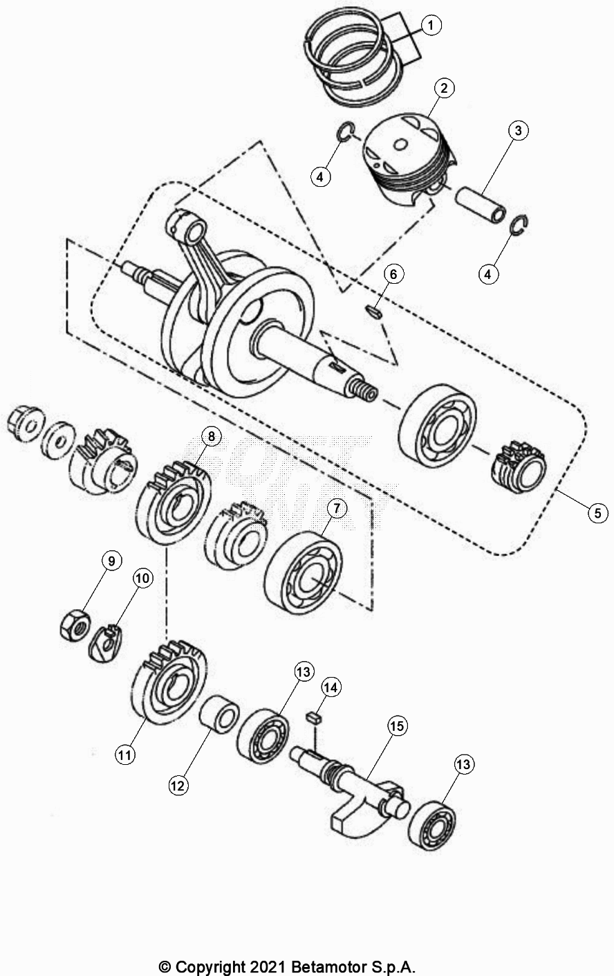 CRANKSHAFT PISTON BALANCER SHAFT