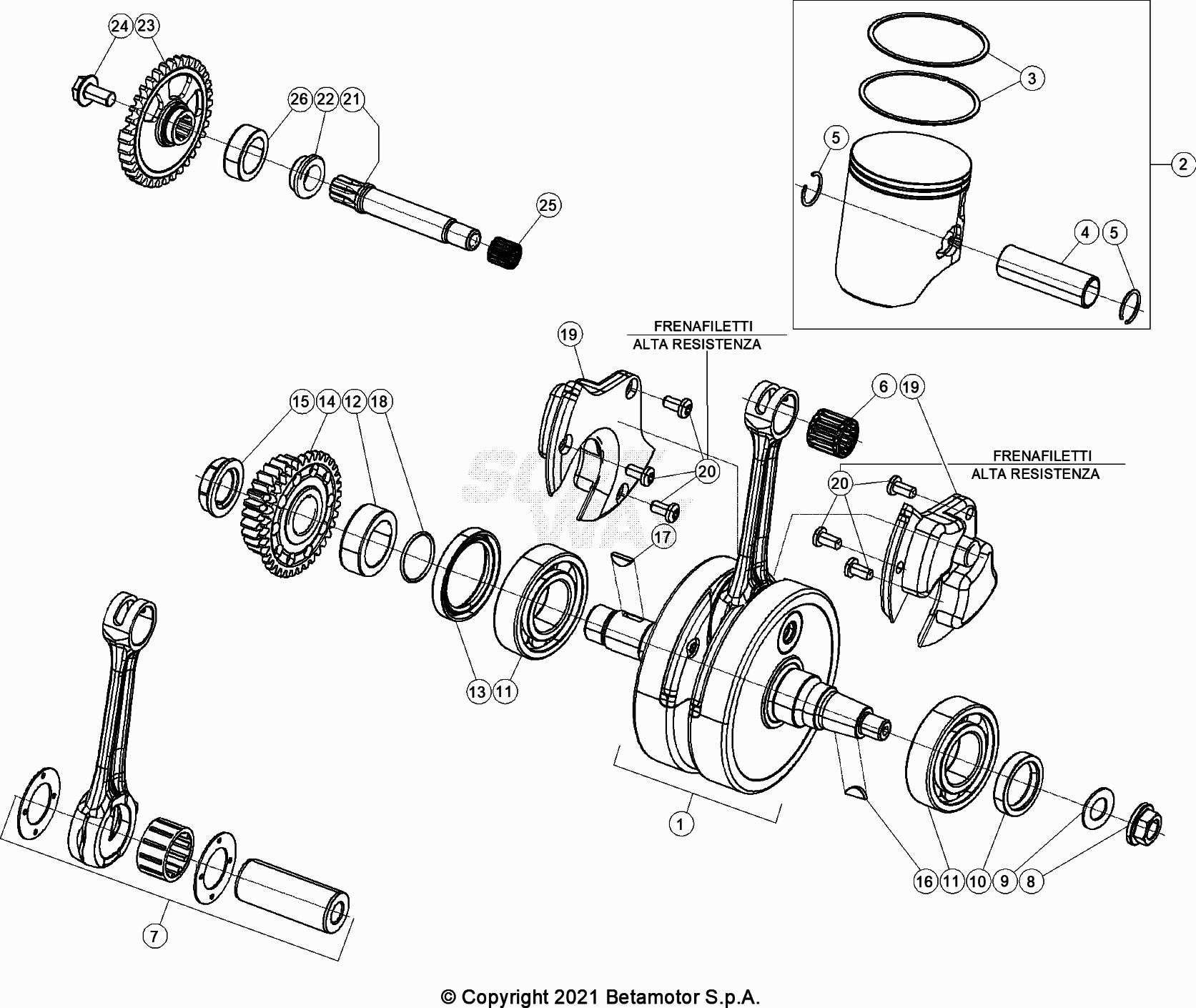 CRANKSHAFT PISTON BALANCER SHAFT