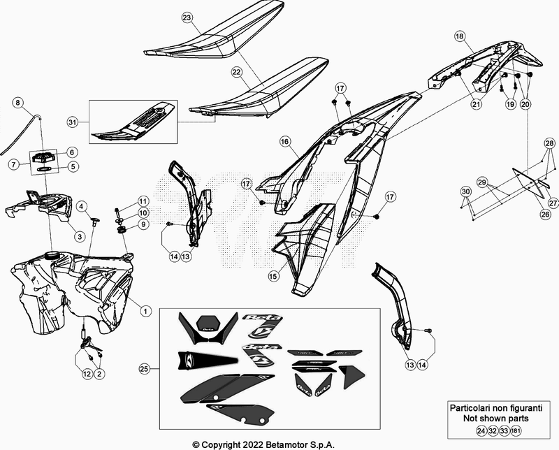 PLASTIC ACCESSORIES SEAT TANK