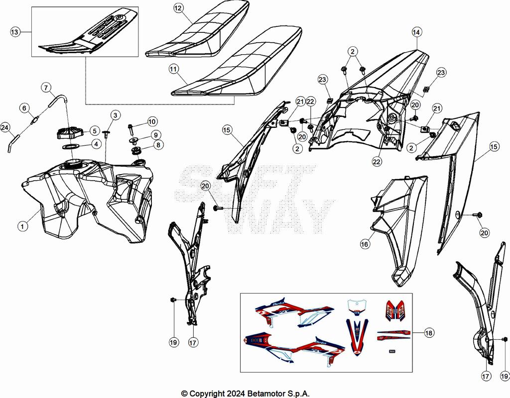PLASTIC ACCESSORIES SEAT TANK