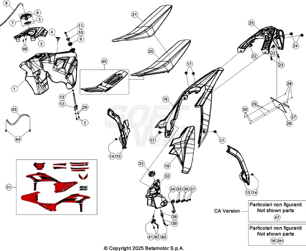PLASTIC ACCESSORIES SEAT TANK