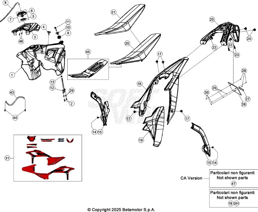 PLASTIC ACCESSORIES SEAT TANK