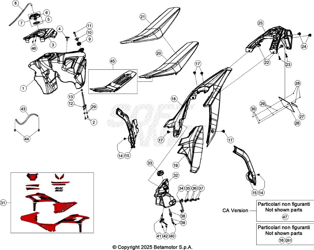 PLASTIC ACCESSORIES SEAT TANK