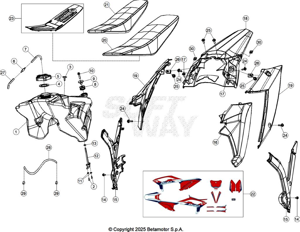 PLASTIC ACCESSORIES SEAT TANK