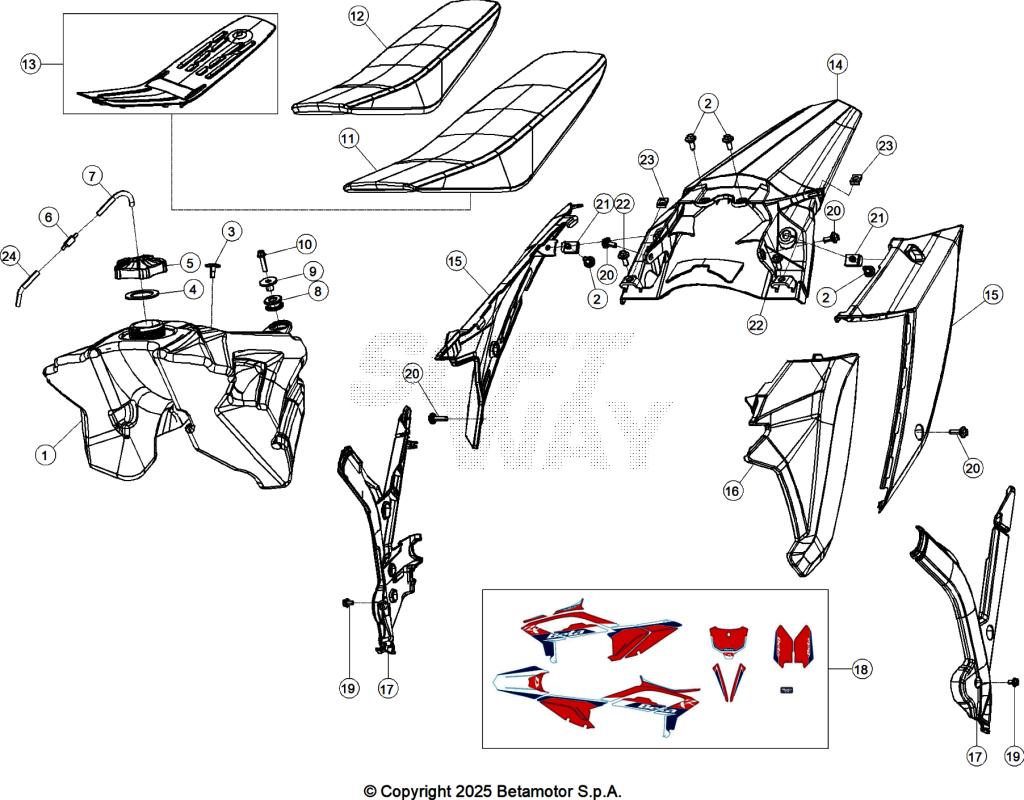 PLASTIC ACCESSORIES SEAT TANK