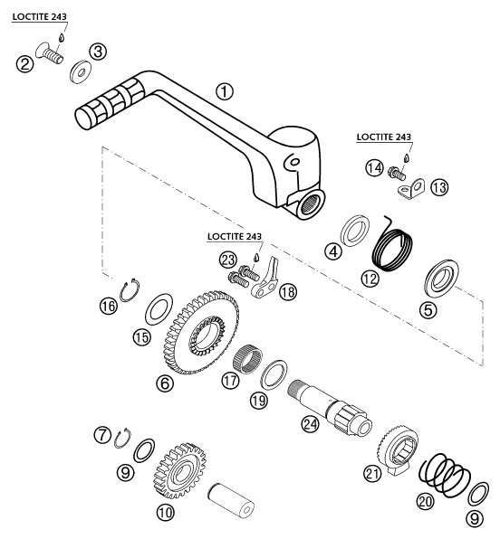KTM fiche finder KICK STARTER spare parts for the KTM 525 EXC RACING (AUS)