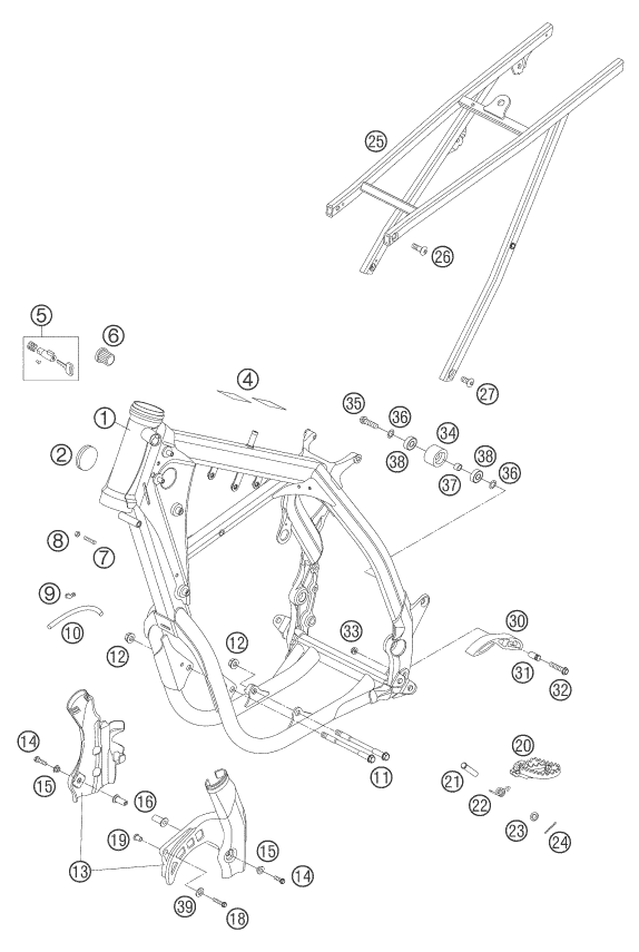 KTM fiche finder FRAME spare parts for the KTM 525 EXC FACTORY (EU)