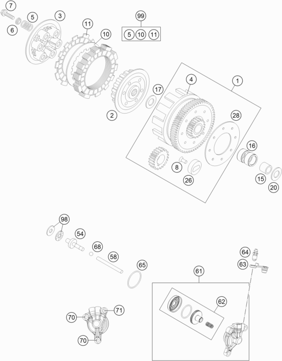 KTM fiche finder CLUTCH spare parts for the KTM 85 SX 17/14