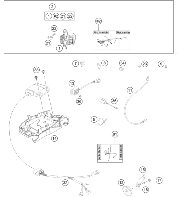 KTM fiche finder WIRING HARNESS spare parts for the KTM 125 EXC (EU)
