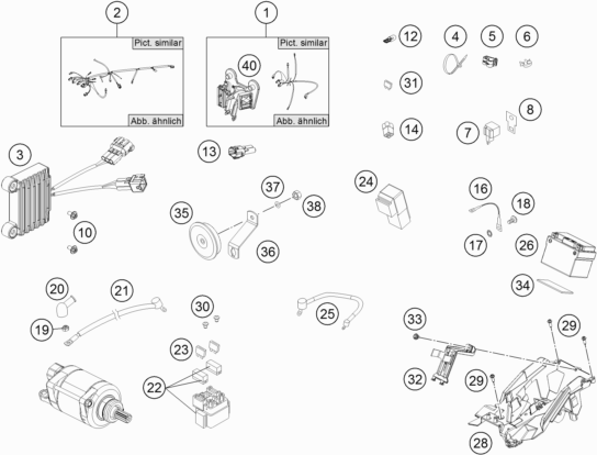 KTM fiche finder WIRING HARNESS spare parts for the KTM 350 EXC-F 2018 (EU)