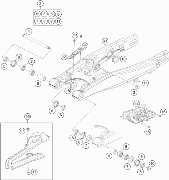 KTM fiche finder SWING ARM spare parts for the KTM 85 SX 19/16 2021 (EU)