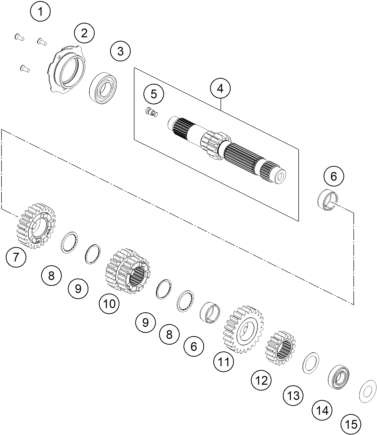 TRANSMISSION I - MAIN SHAFT (image for) TRANSMISSION I - MAIN SHAFT