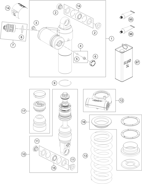 SHOCK ABSORBER DISASSEMBLED